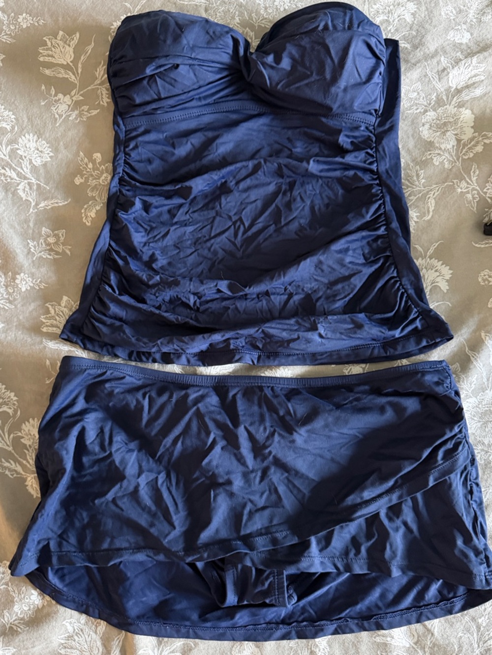 Anne Cole Navy Blue Tankini with Skirted Bottom